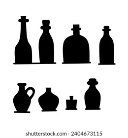 Bottle Doodle set icon collection