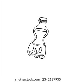 Bottle doodle style. Icon vector