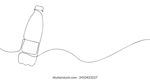 A bottle drawing in one line. Bottle vector icon.