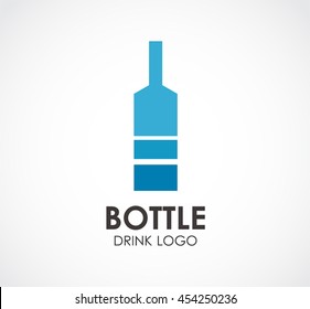 Bottle of drink abstract vector and logo design or template water business icon of company identity symbol concept