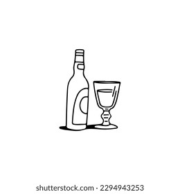 bottle drink doodle illustration vector