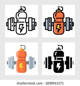 Bottle drink energy icon vector design in filled, thin line, outline and flat style.