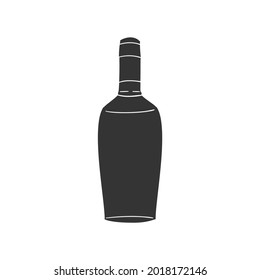 Bottle Drink Icon Silhouette Illustration. Beverage Glass Vector Graphic Pictogram Symbol Clip Art. Doodle Sketch Black Sign.