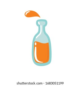 Bottle with a drink Isolated Vector illustration