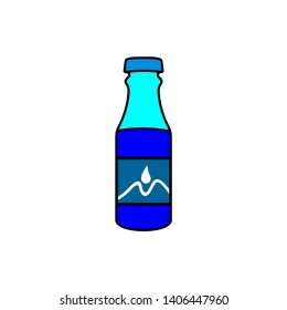 A bottle of drinking water. Logo, icon. Vector illustration of a white background.