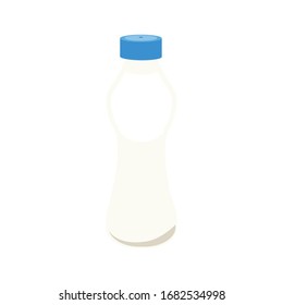 Bottle of drinking yogurt isolated on white background vector