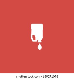 bottle drop icon. sign design. red background