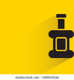 bottle with drop shadow in yellow background