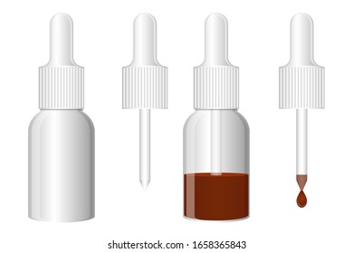 Bottle and dropper medicine vector design illustration isolated on white background