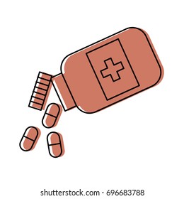 bottle drug isolated icon