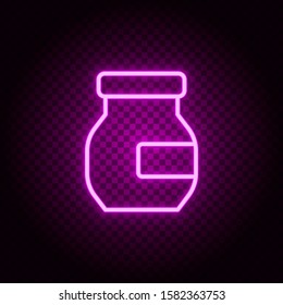 Bottle, drug vector icon. Retro style neon vector icon. Vector icon on transparency background