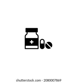Bottle Drugs icon vector for web site Computer and mobile app