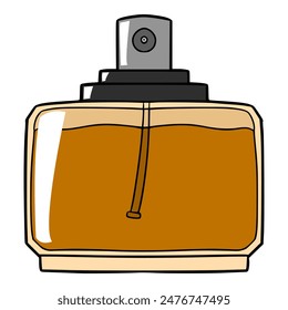 bottle elegant parfume illustration hand drawn isolated vector