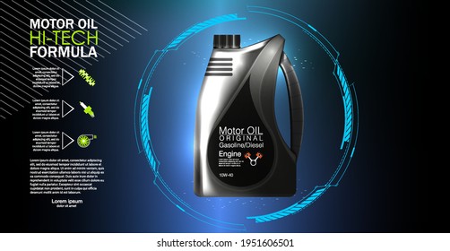 bottle engine oil background, vector illustration