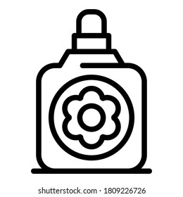 Bottle essential oils icon. Outline bottle essential oils vector icon for web design isolated on white background