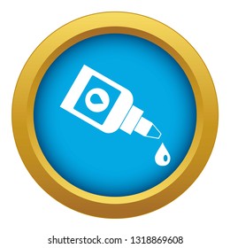 Bottle for eye drops icon blue vector isolated on white background for any design