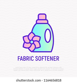 Bottle of fabric softener thin line icon. Modern vector illustration.