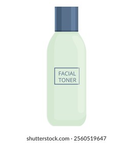 Bottle of facial toner is standing on a white background