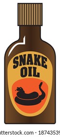 A Bottle Of Fake Remedy Snake Oil Is Ready To Be Consumed