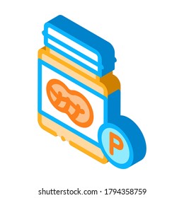 bottle of fats icon vector. isometric bottle of fats sign. color isolated symbol illustration