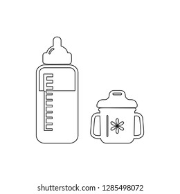 bottle for feeding a child icon. Element of cyber security for mobile concept and web apps icon. Thin line icon for website design and development, app development