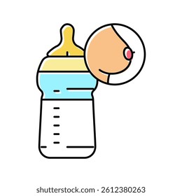 bottle feeding color icon vector. bottle feeding sign. isolated symbol illustration