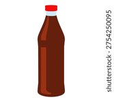 Bottle filled with cola and a screw top vector