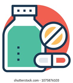 
A bottle filled with tablets, medicine jar
