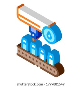Flaschenfüllgerät Symbol Vektor. isometrisches Füllzeichen für Flaschen. farbige einzelne Symbolillustration