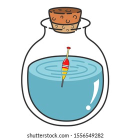 Bottle fishing illustration vector art