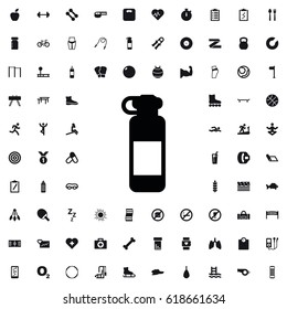 Bottle for fitness icon illustration isolated vector sign symbol. fitness icons set