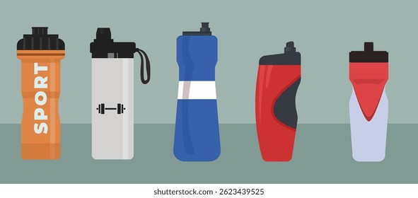 Bottle fitness illustration workout gym 