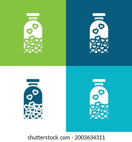 Bottle Flat four color minimal icon set