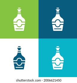 Bottle Flat four color minimal icon set