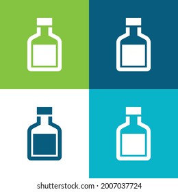 Bottle Flat four color minimal icon set