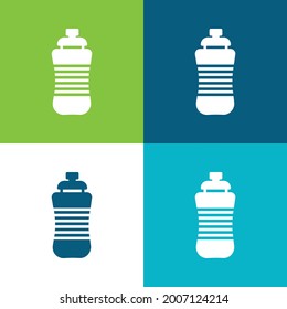 Botella Plano cuatro colores conjunto de iconos mínimo