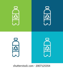 Botella Plano cuatro colores conjunto de iconos mínimo