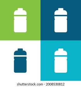 Botella Plano cuatro colores conjunto de iconos mínimo