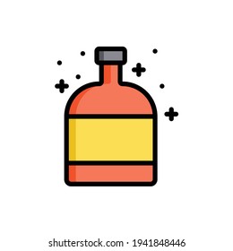 Bottle Flat Icon Isolated On White Background