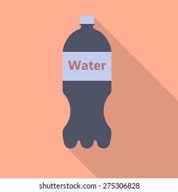 Bottle flat icon with long shadow. Vector illustration EPS10