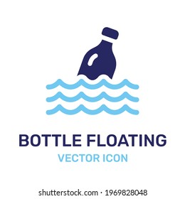 Bottle floating icon vector isolated on white background