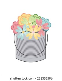bottle and flower design, vector illustration eps10 graphic 