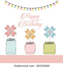 bottle and flower design, vector illustration eps10 graphic 