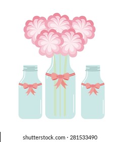 bottle and flower design, vector illustration eps10 graphic 