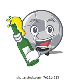 With bottle football character cartoon style