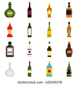Bottle forms icons set in flat style isolated vector illustration