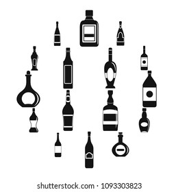 Bottle forms icons set. Simple illustration of 16 bottle forms vector icons for web