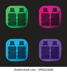 Bottle four color glass button icon