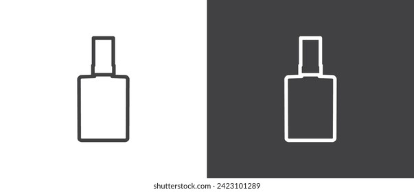Bottle fragrance perfume icon vector. Eau de toilette. Cologne icon vector illustration,  Simple line icon of perfume. linear icons of parfumes in black and white background.