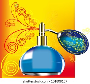 bottle of fragrant perfume spray bulb
